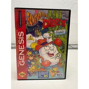 Fantastic Dizzy (Sega Genesis, 1993) Complete in Case with Cartridge - Tested!
